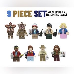 Stranger Things tv show 9 piece set minifigure/miniature set